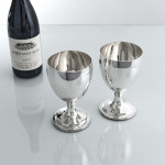Pair of 19th century Irish sterling silver wine goblets