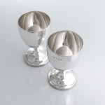 Pair of 19th century Irish sterling silver wine goblets