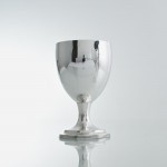 Pair of 19th century Irish sterling silver wine goblets