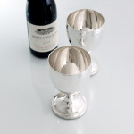 Pair of 19th century Irish sterling silver wine goblets