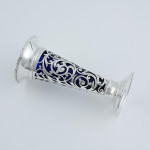 Pair of handmade Edwardian pierced sterling silver vases