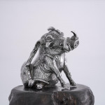 Sterling silver model of a warthog