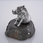 Sterling silver model of a warthog