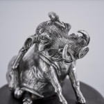 Sterling silver model of a warthog