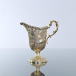 Mid-Victorian cast & hand-pierced silver-gilt cream jug