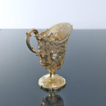 Mid-Victorian cast & hand-pierced silver-gilt cream jug