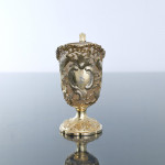 Mid-Victorian cast & hand-pierced silver-gilt cream jug