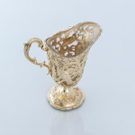 Mid-Victorian cast & hand-pierced silver-gilt cream jug