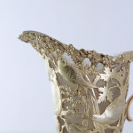 Mid-Victorian cast & hand-pierced silver-gilt cream jug