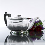 Large Victorian oblong sterling silver teapot