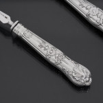 Pair of mid-Victorian Queen's pattern sterling silver fish servers