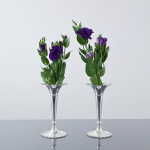 Pair of antique trumpet-style sterling silver flower vases