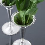 Pair of antique trumpet-style sterling silver flower vases