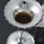 Pair of antique trumpet-style sterling silver flower vases