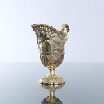 Mid-Victorian cast & hand-pierced silver-gilt cream jug