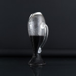 Unusual "fish mouth" sterling-silver-mounted cut glass water or lemonade jug