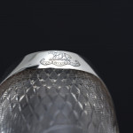 Unusual "fish mouth" sterling-silver-mounted cut glass water or lemonade jug