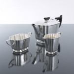 Three-piece Art Deco sterling silver tea set