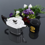 Three-piece Art Deco sterling silver tea set