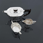 Three-piece Art Deco sterling silver tea set