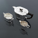 Three-piece Art Deco sterling silver tea set