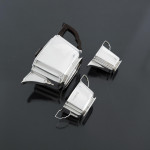 Three-piece Art Deco sterling silver tea set