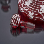 Pair of large American sterling silver overlay perfume bottles