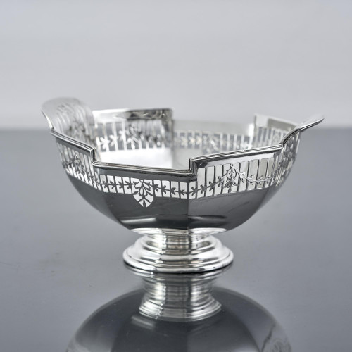 Edwardian-era antique pierced sterling silver bowl