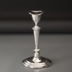 Set of four antique sterling silver candlesticks in the neoclassical style