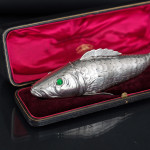 Antique sterling silver model of a koi carp