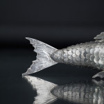 Antique sterling silver model of a koi carp