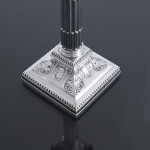 Pair of small Edwardian Corinthian-style sterling silver candlesticks