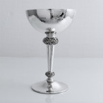 Hand-hammered sterling silver pedestal bowl