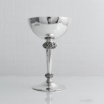 Hand-hammered sterling silver pedestal bowl