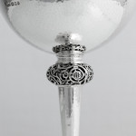 Hand-hammered sterling silver pedestal bowl