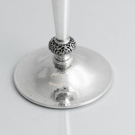 Hand-hammered sterling silver pedestal bowl