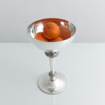 Hand-hammered sterling silver pedestal bowl