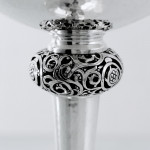 Hand-hammered sterling silver pedestal bowl