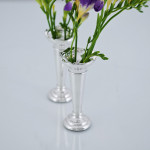 Pair of antique sterling silver bud vases