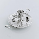 Victorian naturalistic sterling silver inkstand