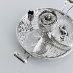 Victorian naturalistic sterling silver inkstand