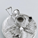 Victorian naturalistic sterling silver inkstand