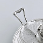 Victorian naturalistic sterling silver inkstand