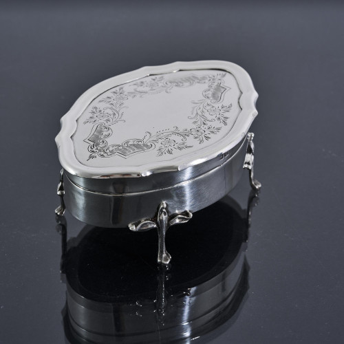 Antique sterling silver jewel box