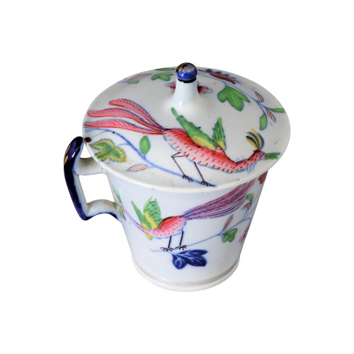 Georgian pottery custard cup & cover