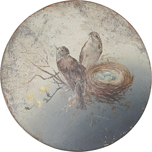 oil on tin, birds and next