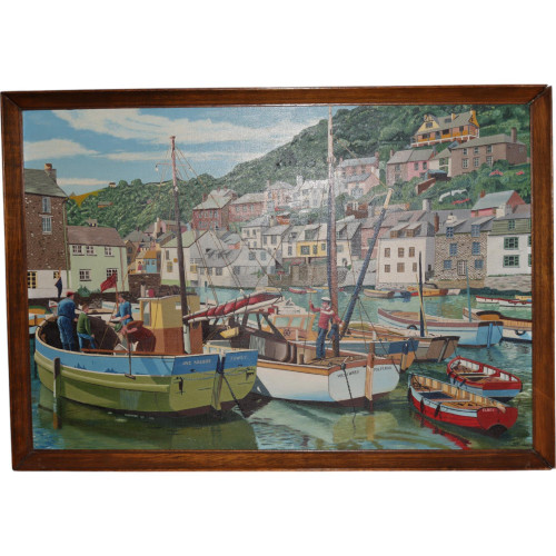 Oil on Board, Polperro Harbour