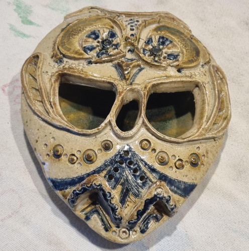 Studio pottery mask sculpture
