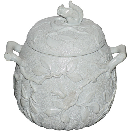 Rare squirrel topped sugard box and cover