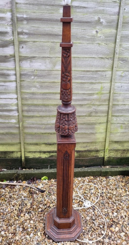 Arts and crafts oak standard lamp